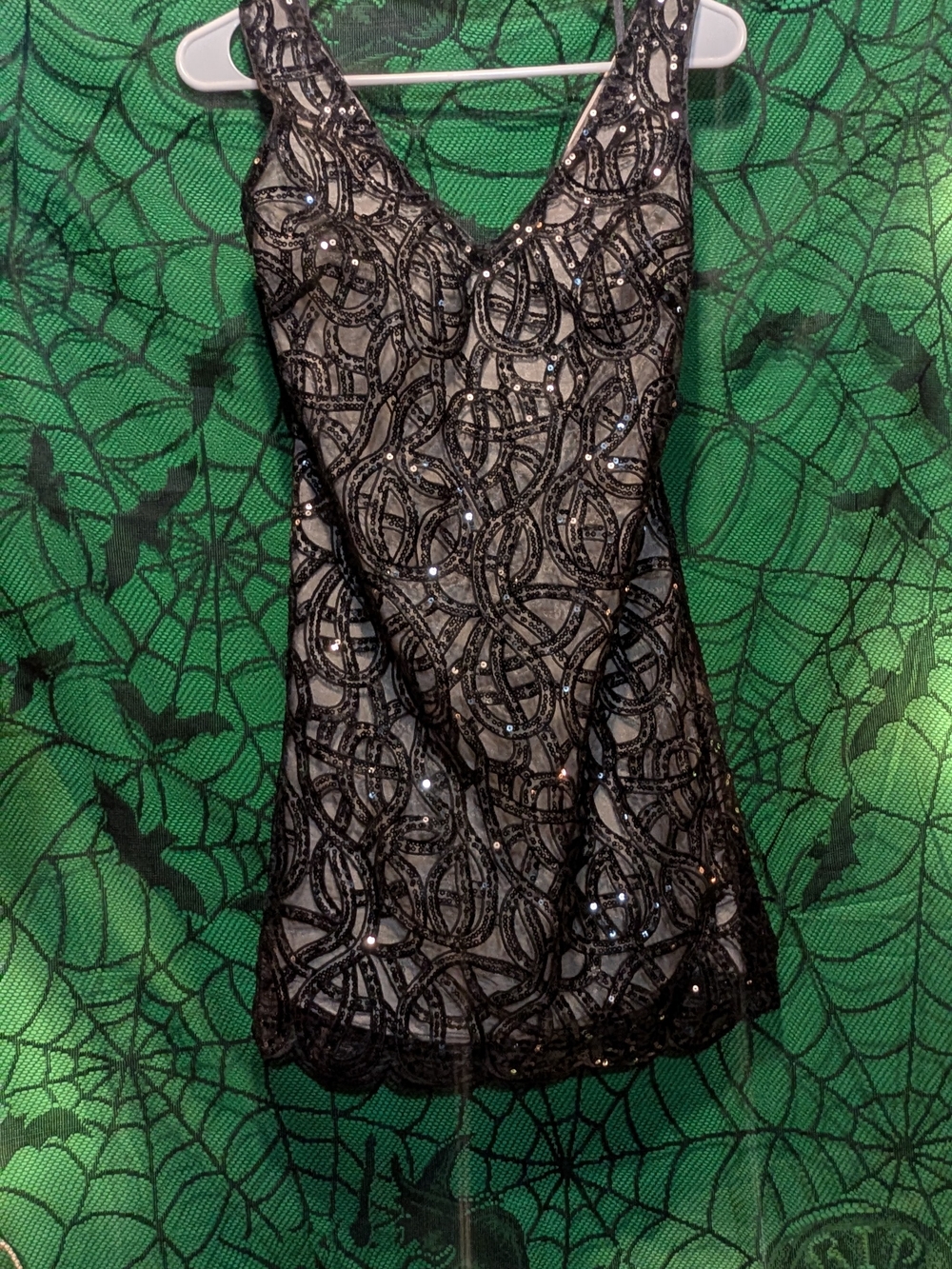 bebe Black and White Sparkle Dress